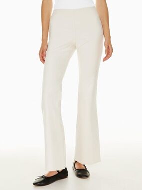 Aritzia Wilfred Free Goodtime Pant - Birch White Mid-Rise Stretch Cotton Flares